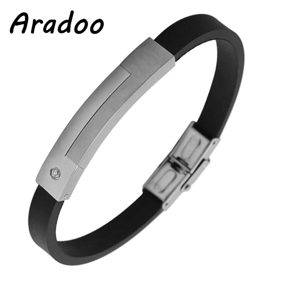 Titanium Steel Silicone Bracelet Armband Power Bio Magnetic Bracelet Anti-Radiation Slimming Therapy Carbon Fiber Bracelet