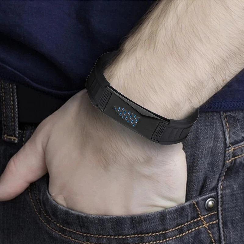 Titanium Steel Silicone Bracelet Armband Power Bio Magnetic Bracelet Anti-Radiation Slimming Therapy Carbon Fiber Bracelet