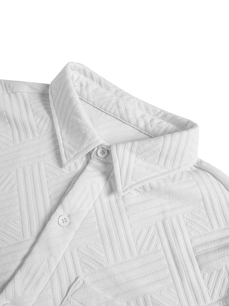 Men'S Solid Color Short Sleeve Shirt & Shorts Two-Piece Set, Loose Casual Button Top & Shorts, Summer Outfits Clothes Set for Men