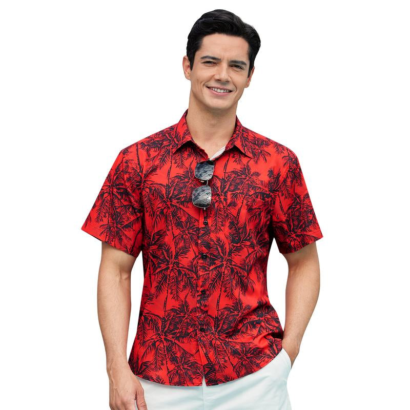 Hawaiian Shirt for Men Short Sleeve Button down Shirt Men Casual Summer Tropical Beach Aloha Shirts for Men Hawaii Party