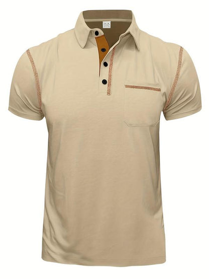 Men'S Regular Fit Short Sleeve Top, Casual Buttons Collared Top for Outdoor Sports, Polo Shirts Men, Fashion Men'S Clothes for All Seasons