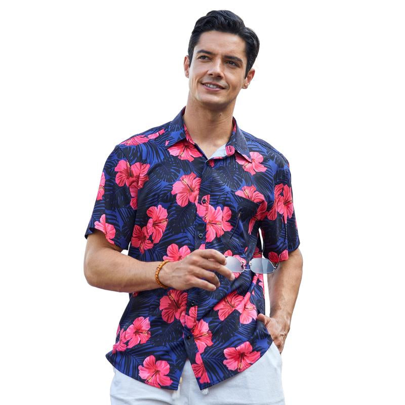 Hawaiian Shirt for Men Short Sleeve Button down Shirt Men Casual Summer Tropical Beach Aloha Shirts for Men Hawaii Party