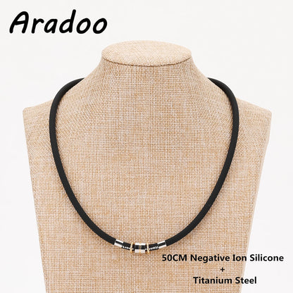 Titanium Steel Silicone Bracelet Armband Power Bio Magnetic Bracelet Anti-Radiation Slimming Therapy Carbon Fiber Bracelet