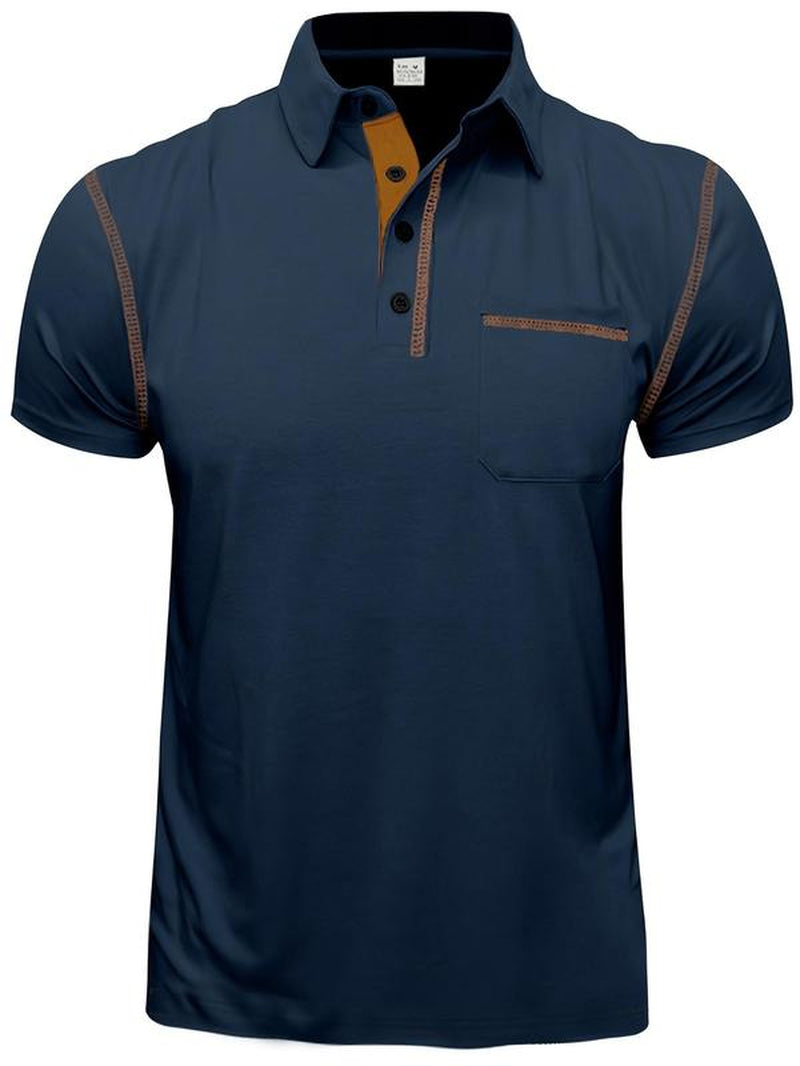 Men'S Regular Fit Short Sleeve Top, Casual Buttons Collared Top for Outdoor Sports, Polo Shirts Men, Fashion Men'S Clothes for All Seasons
