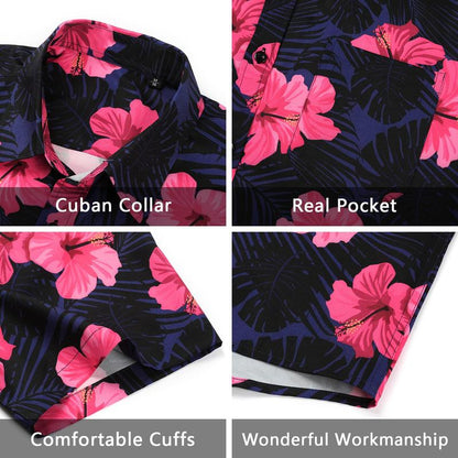 Hawaiian Shirt for Men Short Sleeve Button down Shirt Men Casual Summer Tropical Beach Aloha Shirts for Men Hawaii Party