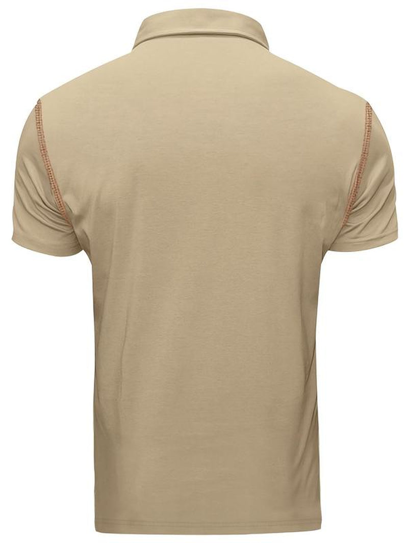 Men'S Regular Fit Short Sleeve Top, Casual Buttons Collared Top for Outdoor Sports, Polo Shirts Men, Fashion Men'S Clothes for All Seasons