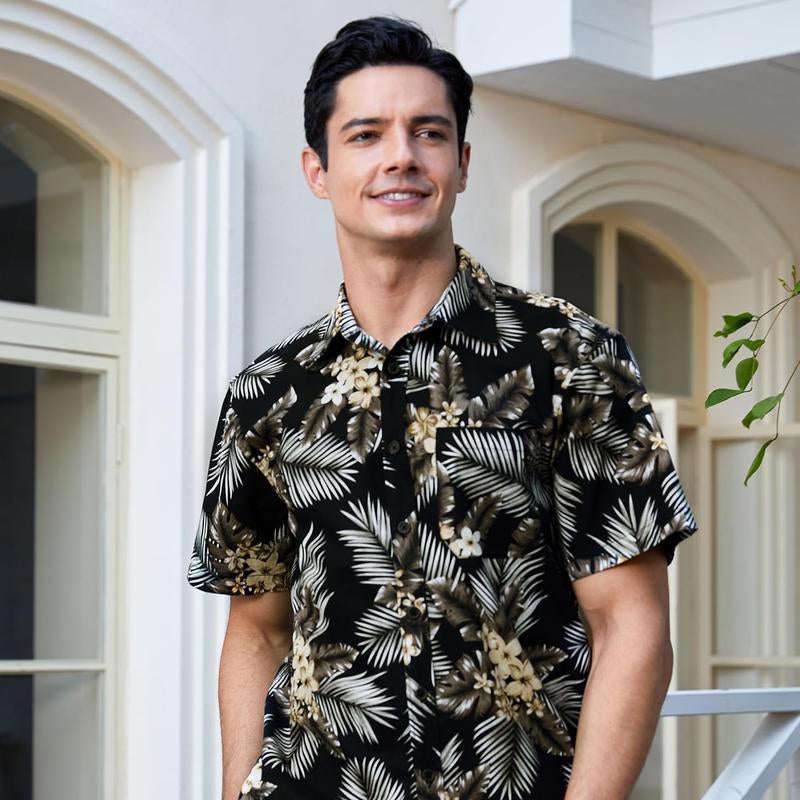 Hawaiian Shirt for Men Short Sleeve Button down Shirt Men Casual Summer Tropical Beach Aloha Shirts for Men Hawaii Party